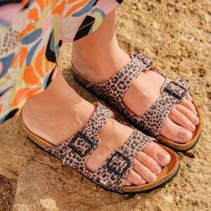 Sandalen 2 Schnallen Leomuster
