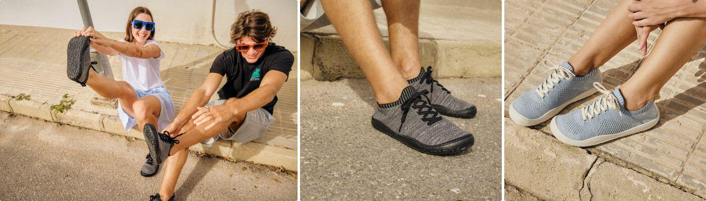 Mosaik 3 Bilder 2 Personen Barfussschuhe