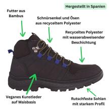 Grand Step Shoes Hiking High black